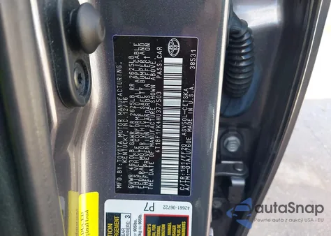 2017 Toyota Camry Se из США, поврежденный, VIN 4T1BF1FK4HU377503